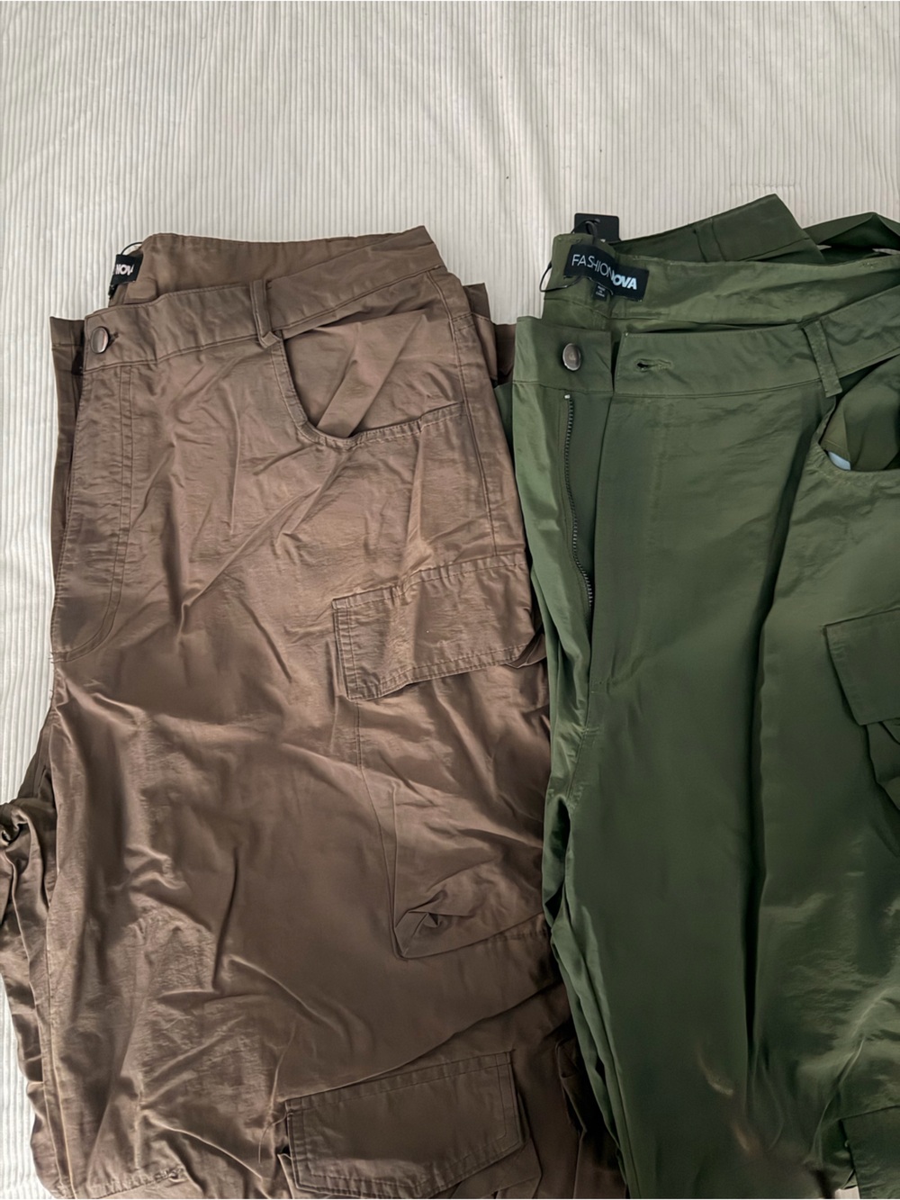 Fashion Nova women Military Cargo Pants - Olive Green & Brown